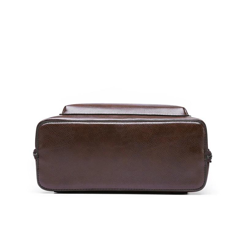 Klassisk Læder Rygsæk med Dobbelt Lynlås – Elegant Design