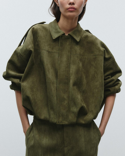 Mara I Varm Suede Læder Jakke til Dame Vinterjakke