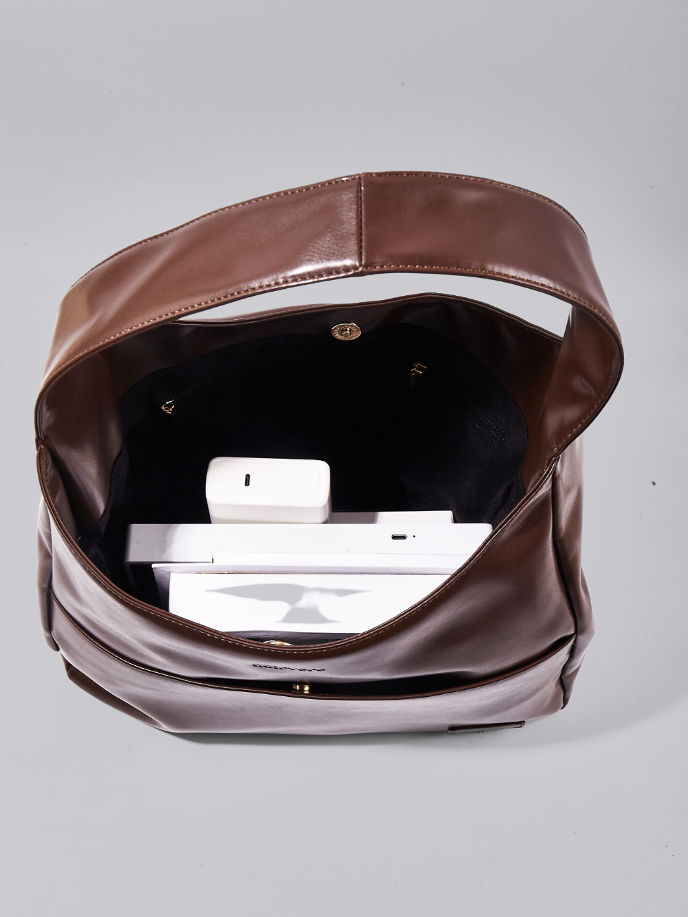 Minimalistisk Vegan Læder Hobo Skuldertaske