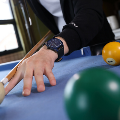 Premium læder sportsur – luksus herre sportsur med analog kvarts og læderrem