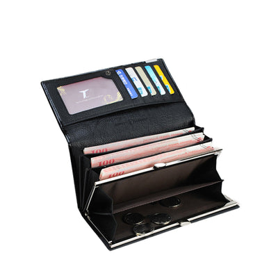 Elegant Læder Tegnebog med Krokodilleeffekt