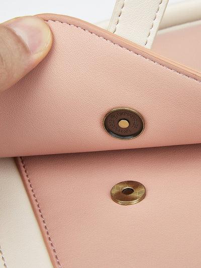 Satchel med Sløjfedetalje – Tidløs Lædertaske i Sort og Grå