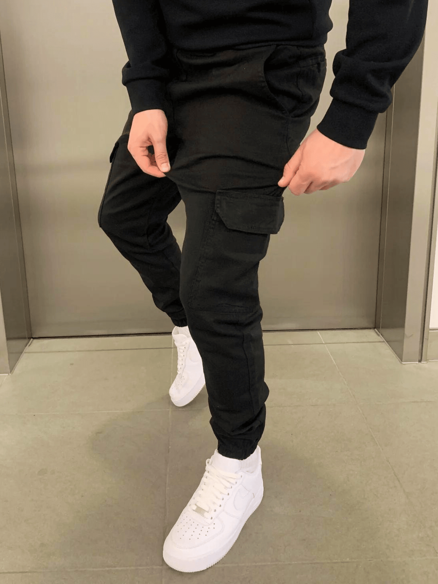 Laurent | Herre Denim Jeans Slim Fit Cargo Joggers Mænd Bukser