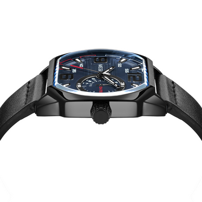 Premium læder sportsur – luksus herre sportsur med analog kvarts og læderrem