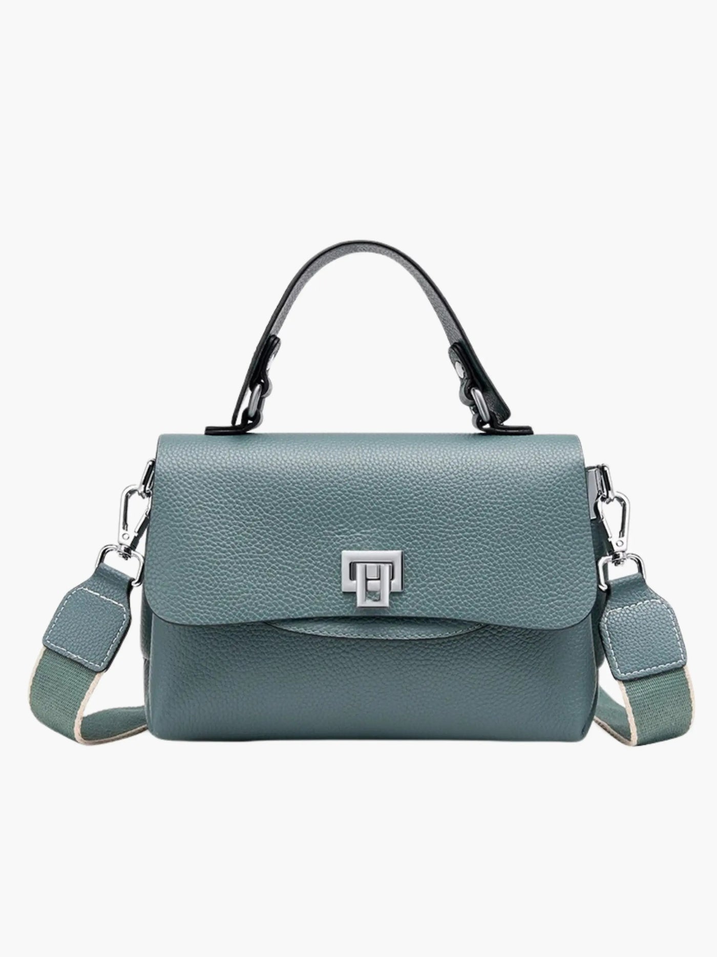 Carola – Struktureret Læder Skuldertaske med Justerbar Rem