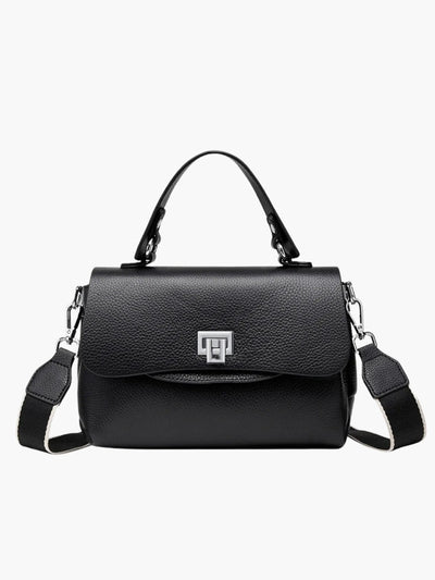 Carola – Struktureret Læder Skuldertaske med Justerbar Rem