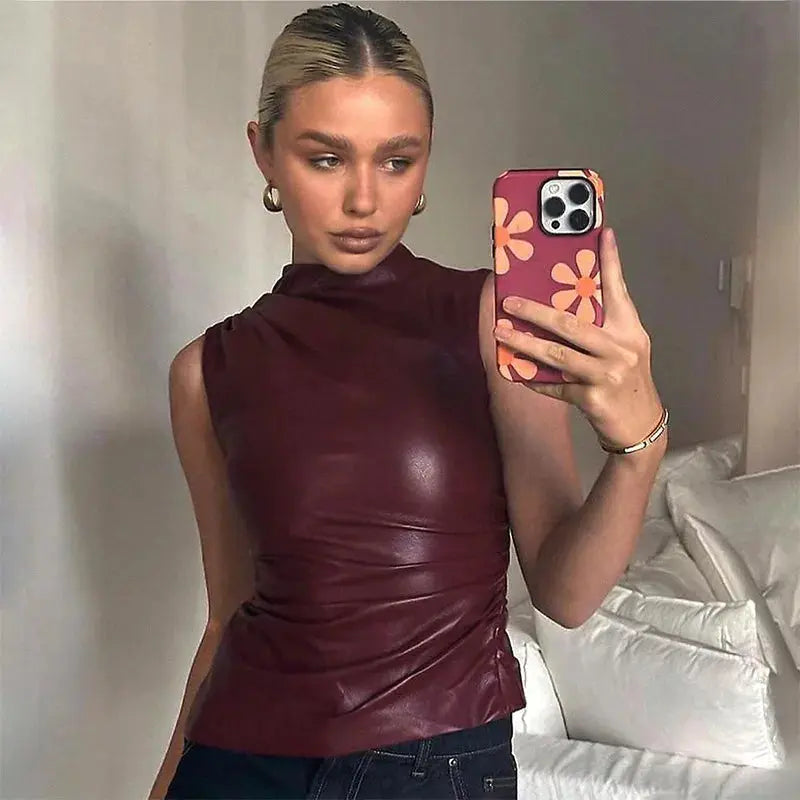 Mia | Top Bordeaux Red Tank Top Dame