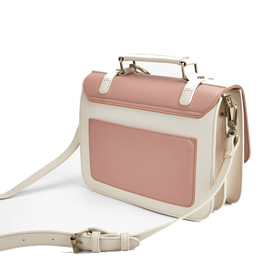 Satchel med Sløjfedetalje – Tidløs Lædertaske i Sort og Grå