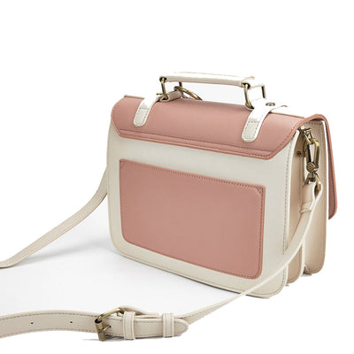 Satchel med Sløjfedetalje – Tidløs Lædertaske i Sort og Grå