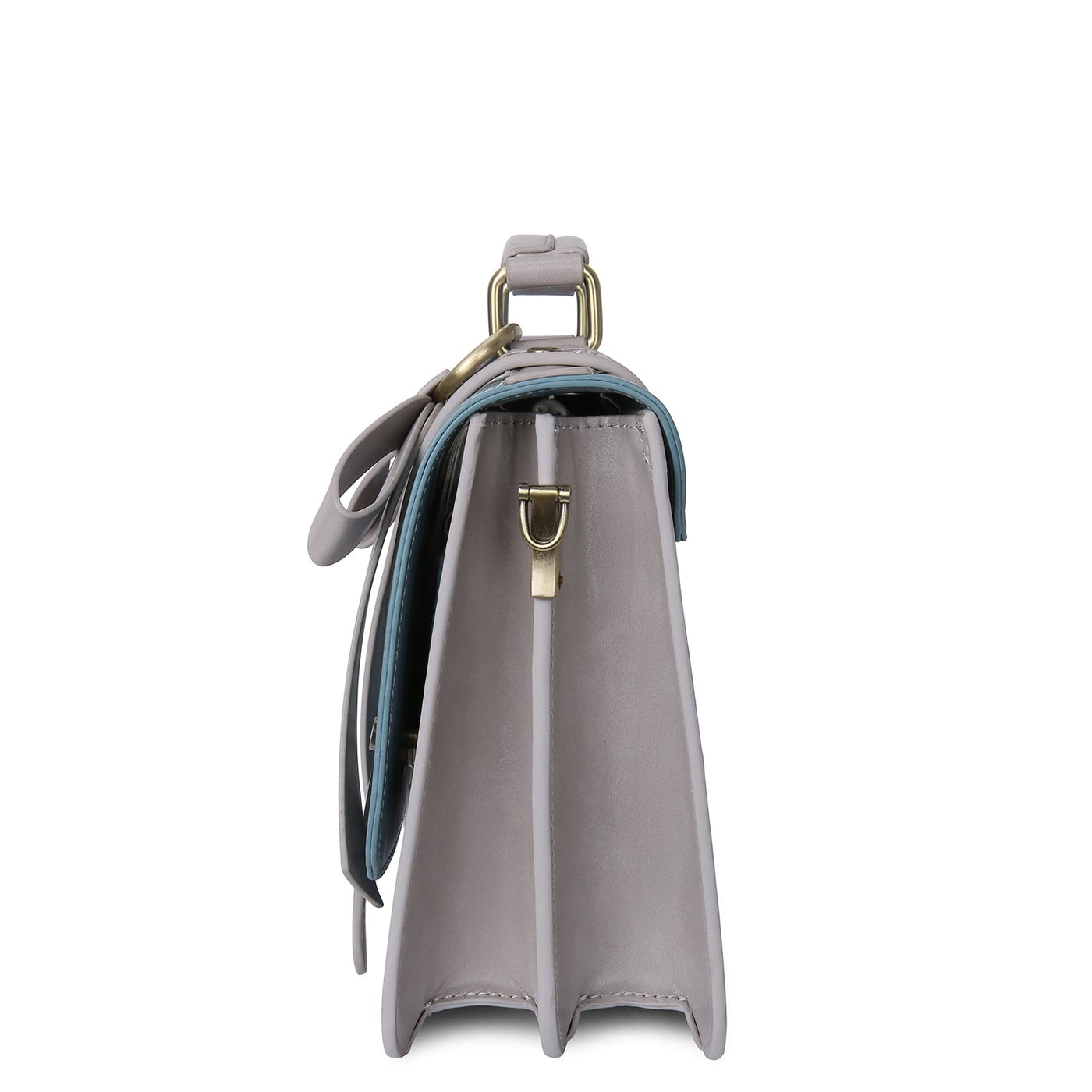 Satchel med Sløjfedetalje – Tidløs Lædertaske i Sort og Grå