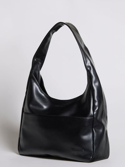 Minimalistisk Vegan Læder Hobo Skuldertaske