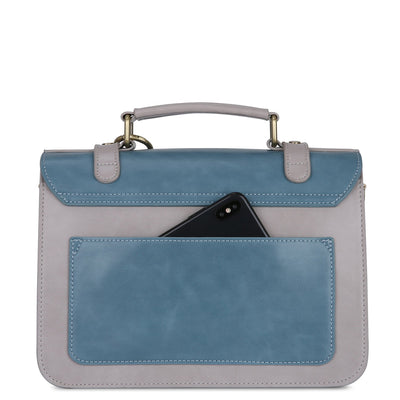 Satchel med Sløjfedetalje – Tidløs Lædertaske i Sort og Grå