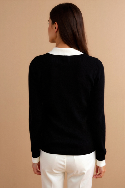 Mira - Langærmet Polo Shirt Med V Hals