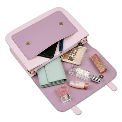 Satchel med Sløjfedetalje – Tidløs Lædertaske i Sort og Grå