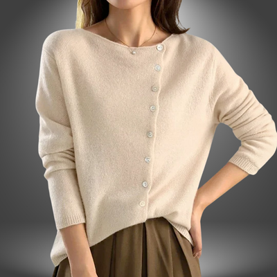 Julia | Klassisk Cardigan med Knaplukning Dame