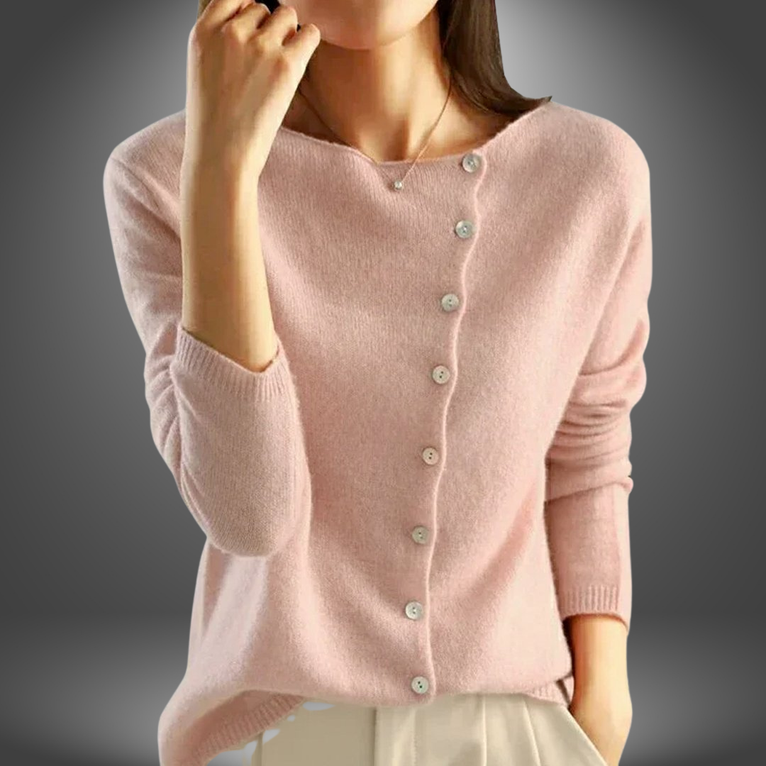 Julia | Klassisk Cardigan med Knaplukning Dame