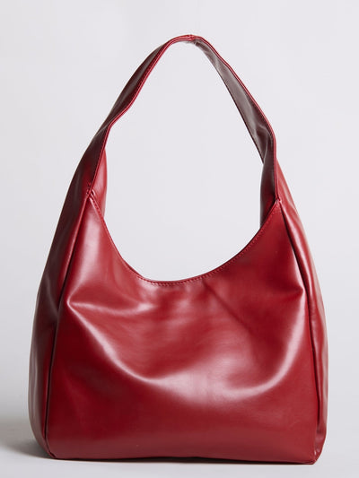 Minimalistisk Vegan Læder Hobo Skuldertaske