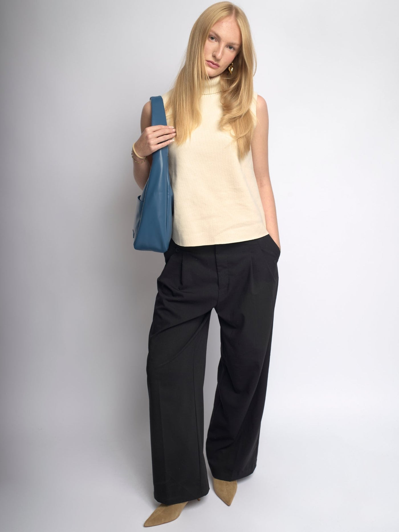 Minimalistisk Vegan Læder Hobo Skuldertaske