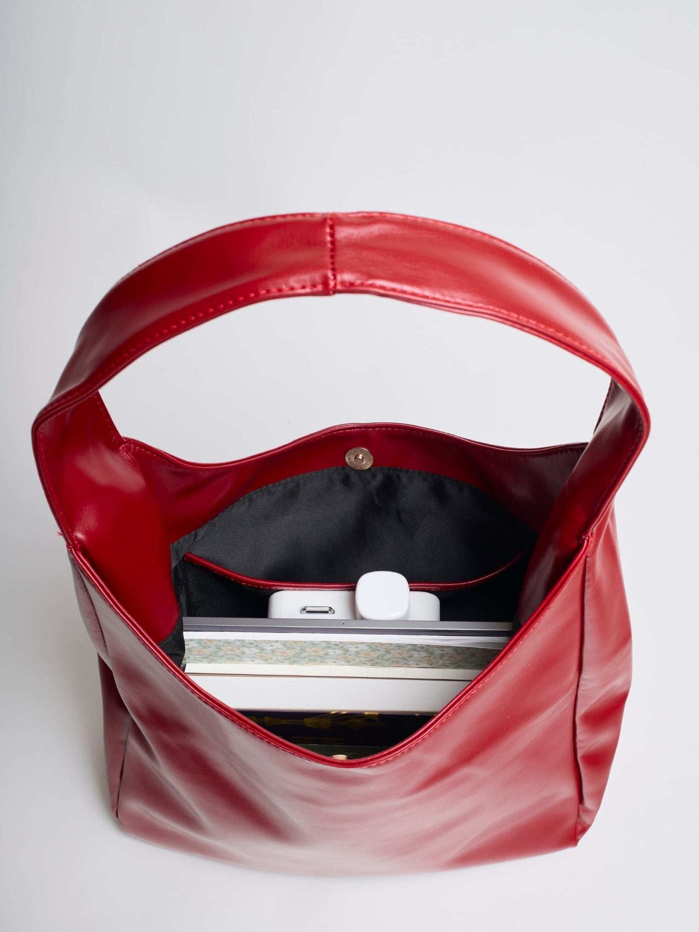 Minimalistisk Vegan Læder Hobo Skuldertaske