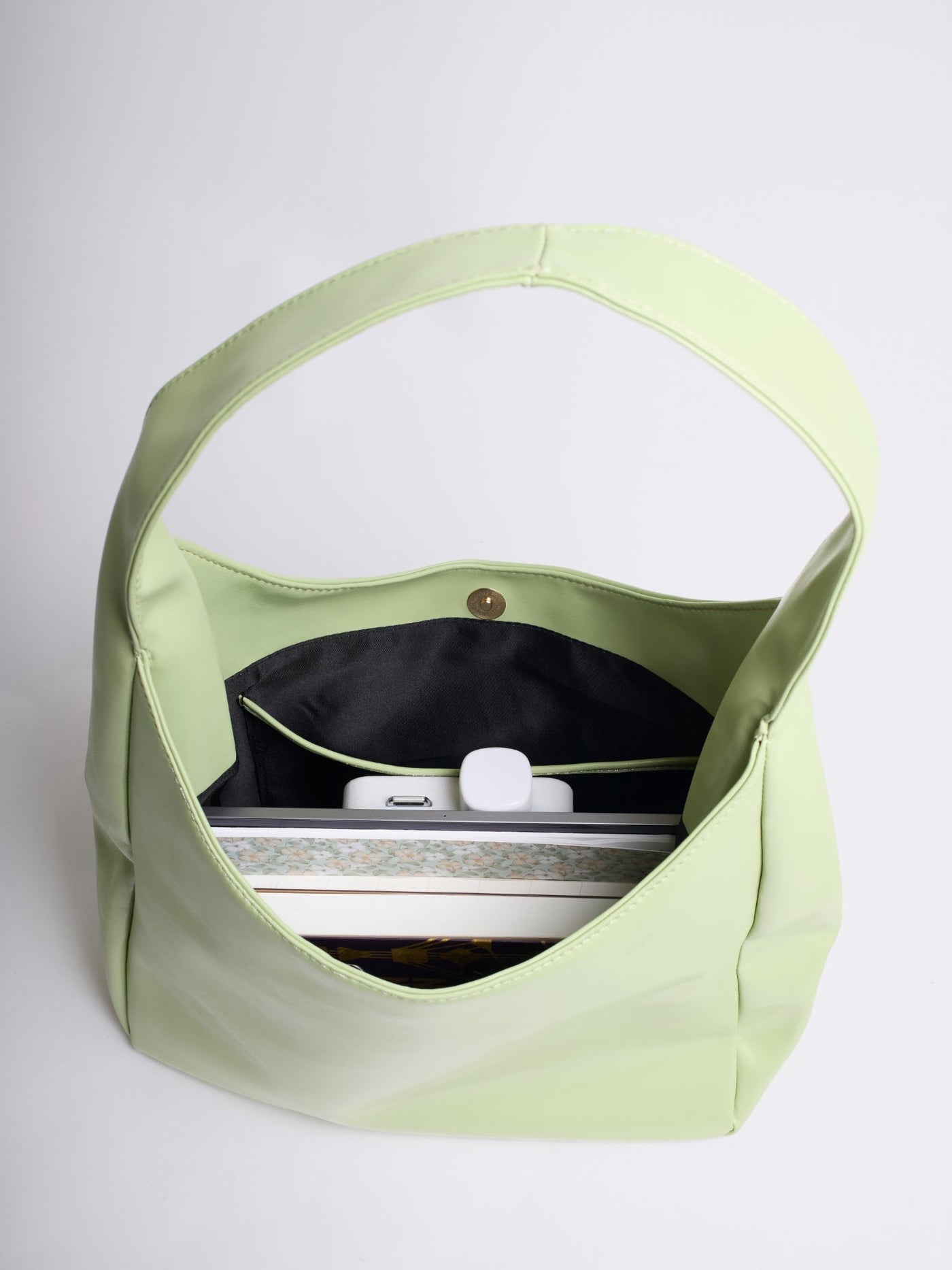 Minimalistisk Vegan Læder Hobo Skuldertaske