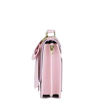 Satchel med Sløjfedetalje – Tidløs Lædertaske i Sort og Grå