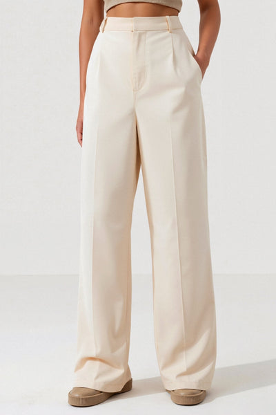 Stilfulde damesbukser med bredt snit og plisseringer Bukser Dame