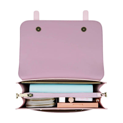 Satchel med Sløjfedetalje – Tidløs Lædertaske i Sort og Grå