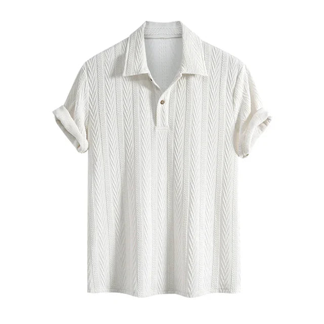 Casual Luxe Jacquard Polo Shirt Herre