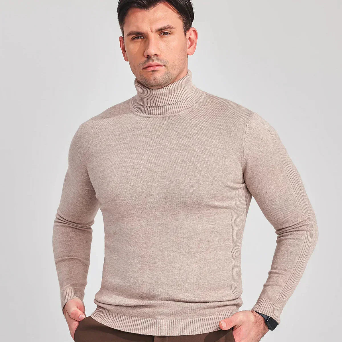 Blaine | Klassisk herre rullekrave trøje – elegant uld sweater