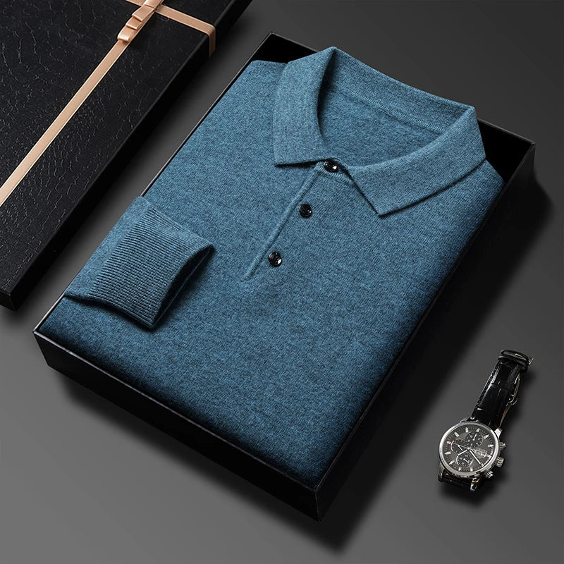 Premium | Herre polo i uldblanding – strikpolo til efterår og vinter