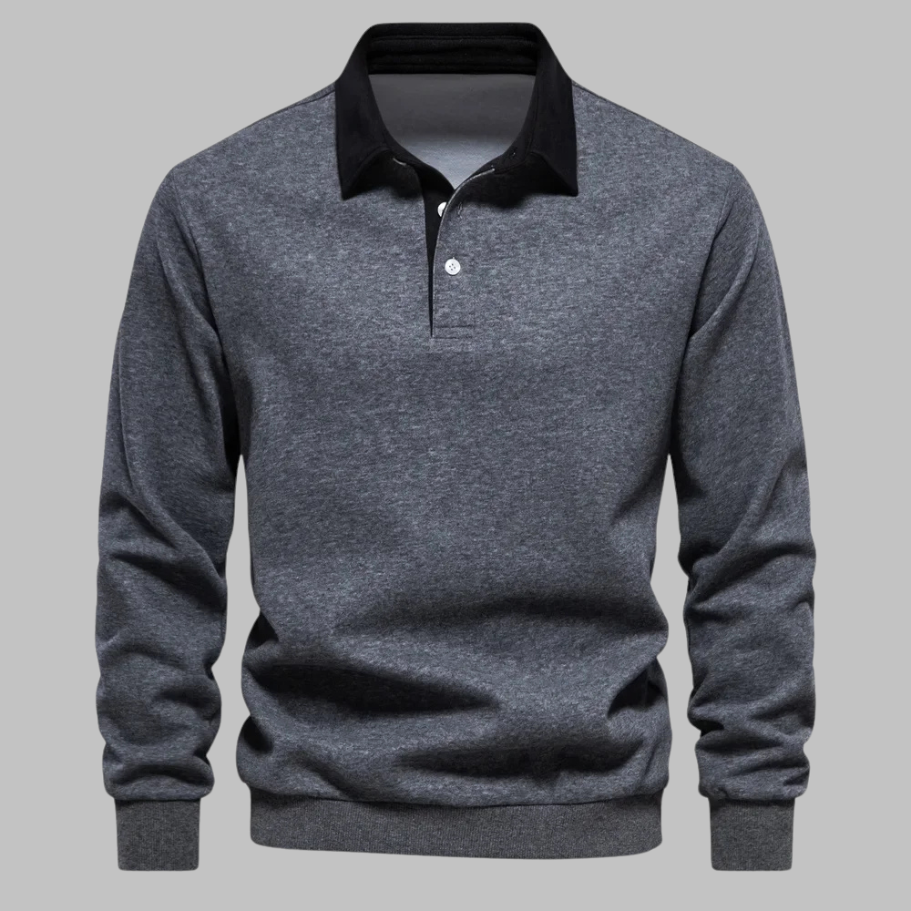 Ethan | Herre polo sweater – langærmet striktrøje