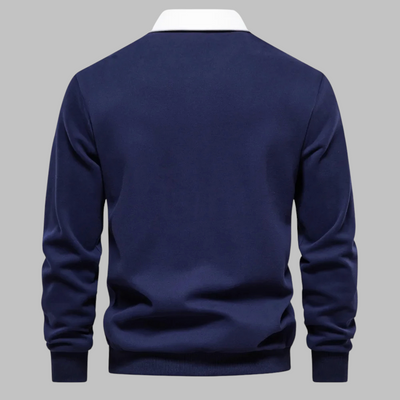 Ethan | Herre polo sweater – langærmet striktrøje
