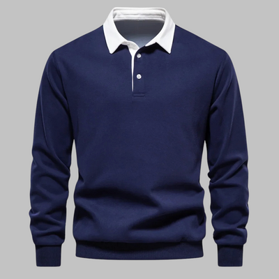 Ethan | Herre polo sweater – langærmet striktrøje