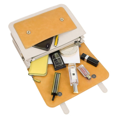 Satchel med Sløjfedetalje – Tidløs Lædertaske i Sort og Grå