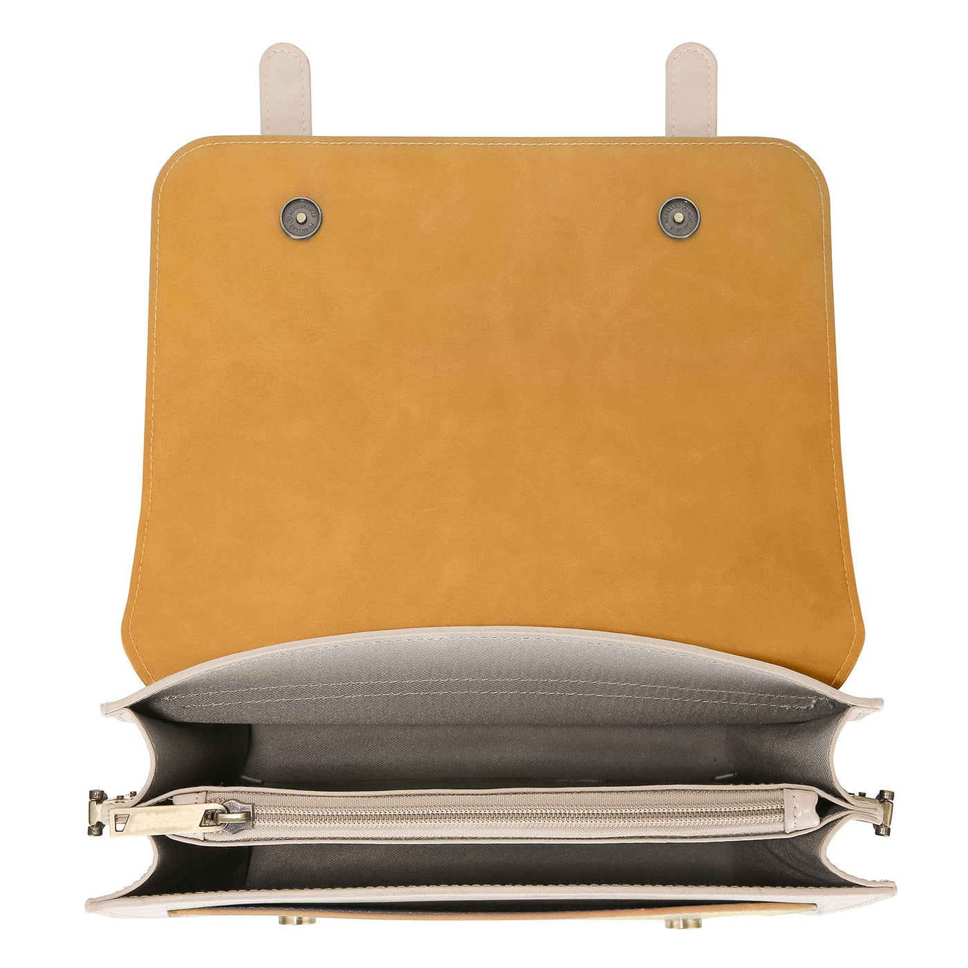 Satchel med Sløjfedetalje – Tidløs Lædertaske i Sort og Grå