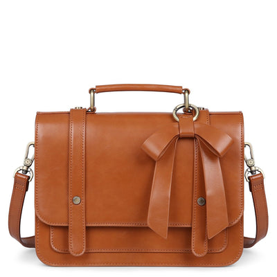 Satchel med Sløjfedetalje – Tidløs Lædertaske i Sort og Grå