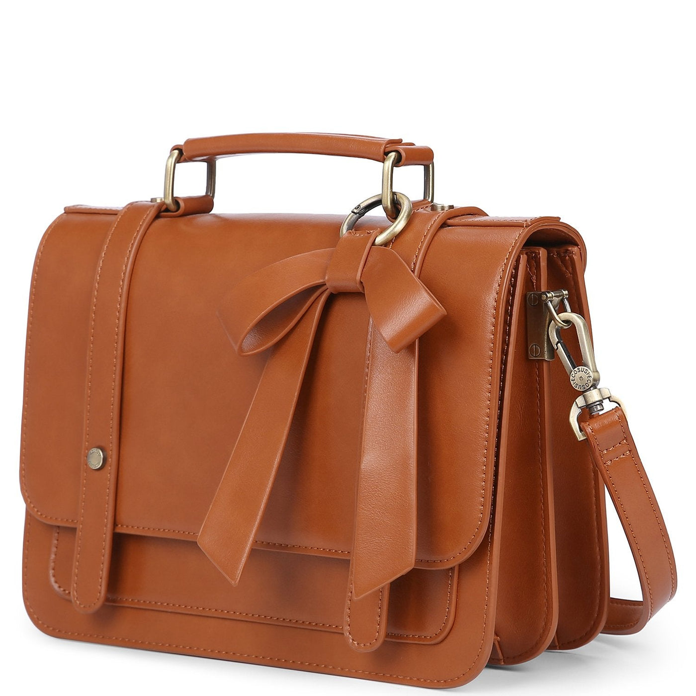 Satchel med Sløjfedetalje – Tidløs Lædertaske i Sort og Grå