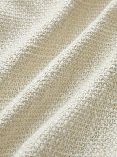 Silke | Elegant Hvid Tweed Blazer med Sorte Satin Bånd Blazer Dame