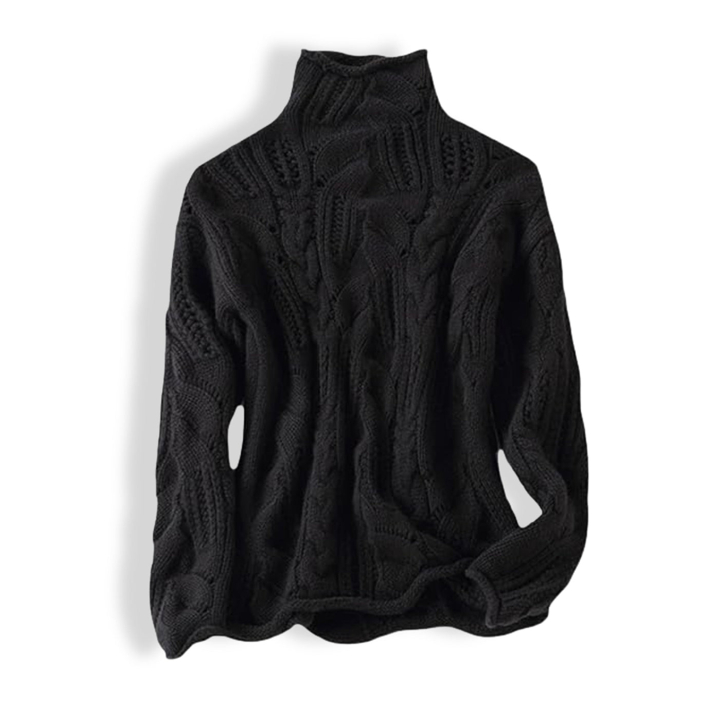 Helena™ | Hyggelig Rullekrave Sweater i Blød Blå Dame Trøje