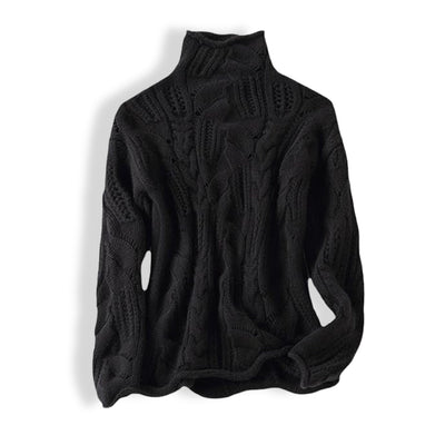 Helena™ | Hyggelig Rullekrave Sweater i Blød Blå Dame Trøje