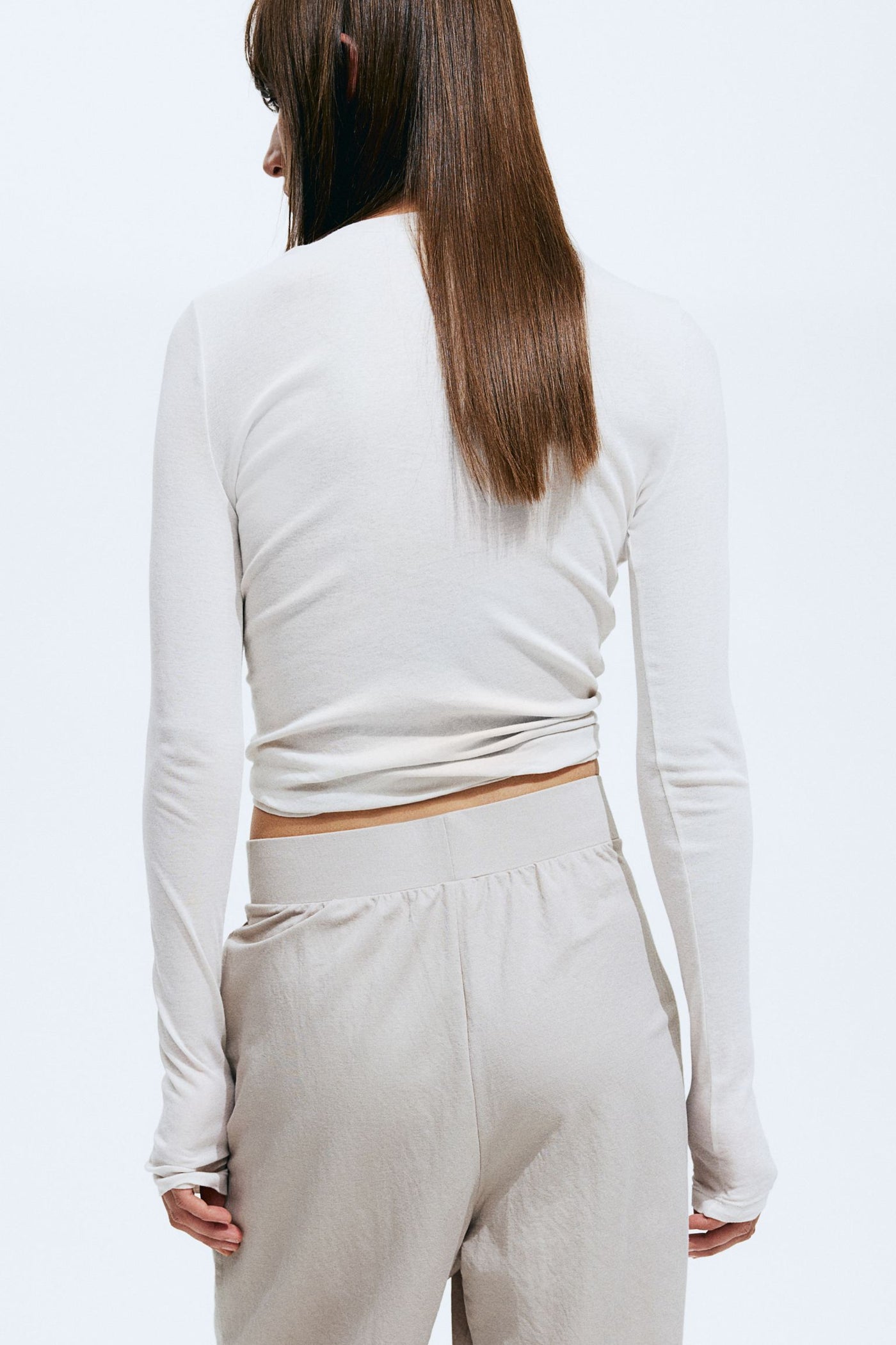 Luftig damebukser med bredt snit og folder Bukser Dame