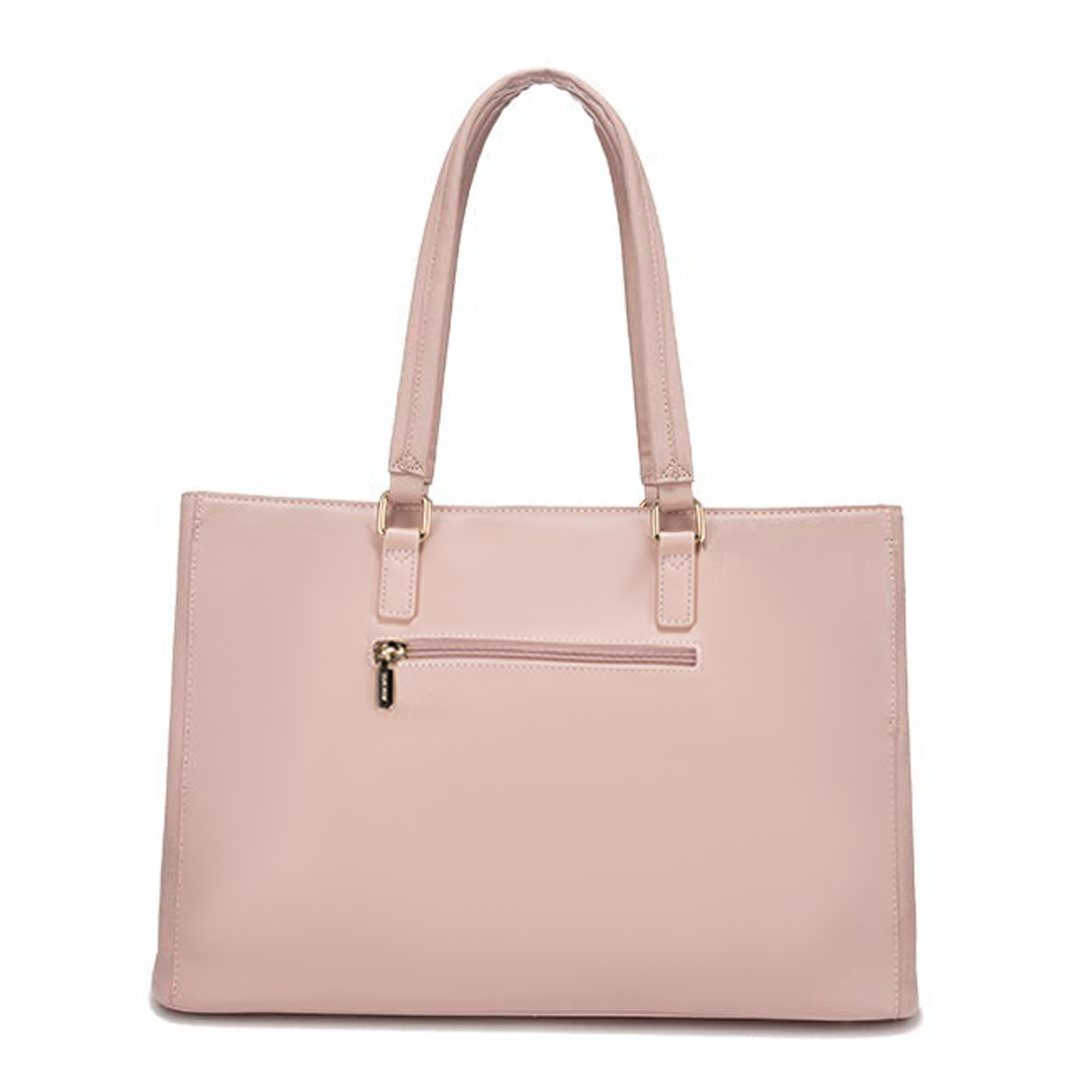 Elegant Borsa Tote i Lilla Læder – Laptop Taske