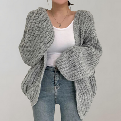 Luna - Casual oversized ribbet cardigan til kvinder