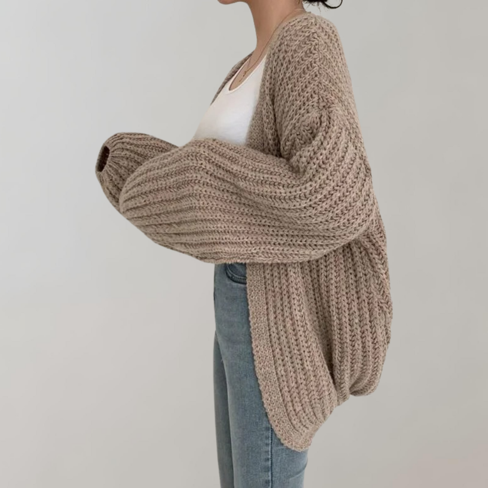 Luna - Casual oversized ribbet cardigan til kvinder