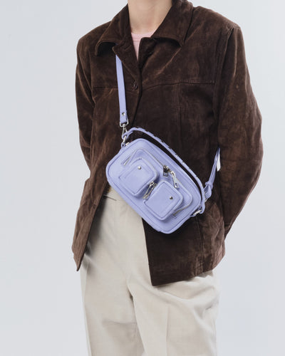 Helena – Lædertaske i Fårskind Lavendel