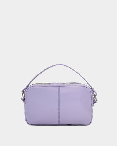 Helena – Lædertaske i Fårskind Lavendel