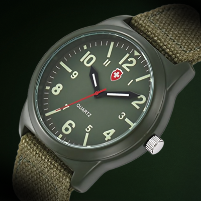 Casual udendørs digitalt sportsur – robust herre sportsur med kvarts og militær‑inspireret design