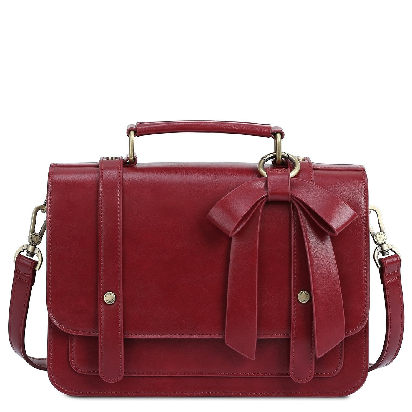 Satchel med Sløjfedetalje – Tidløs Lædertaske i Sort og Grå