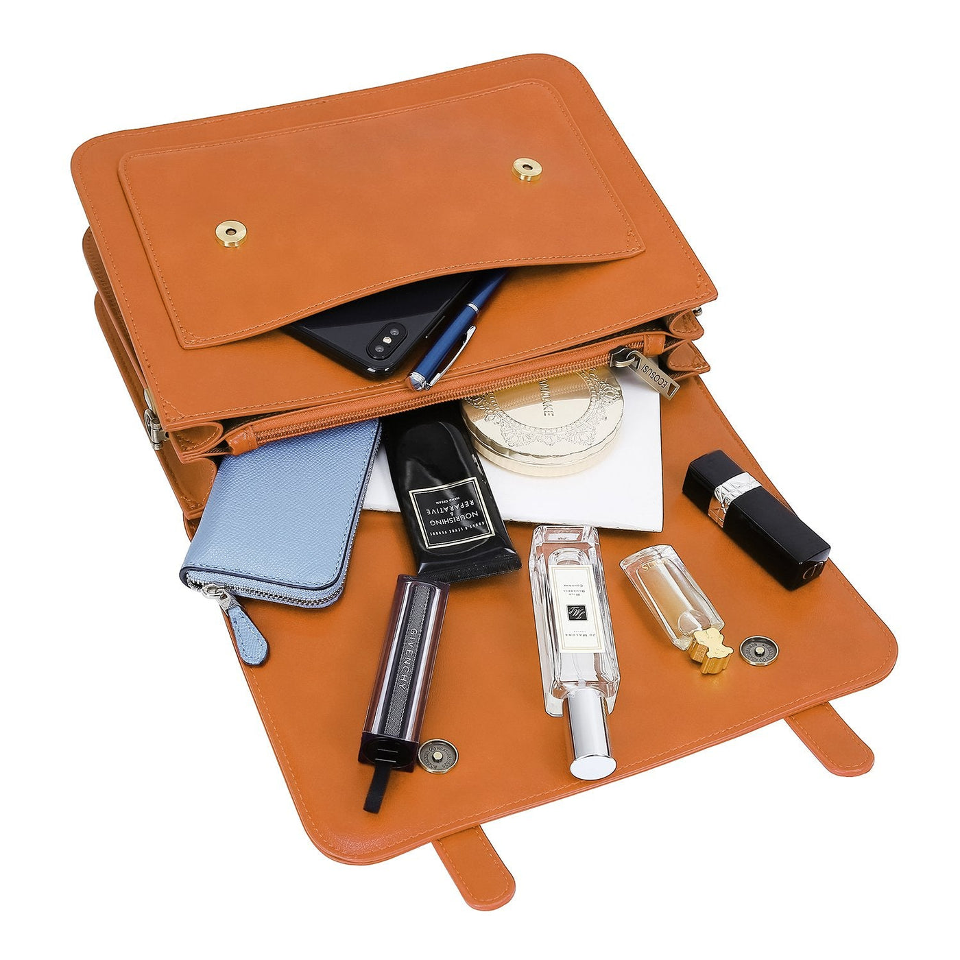 Satchel med Sløjfedetalje – Tidløs Lædertaske i Sort og Grå