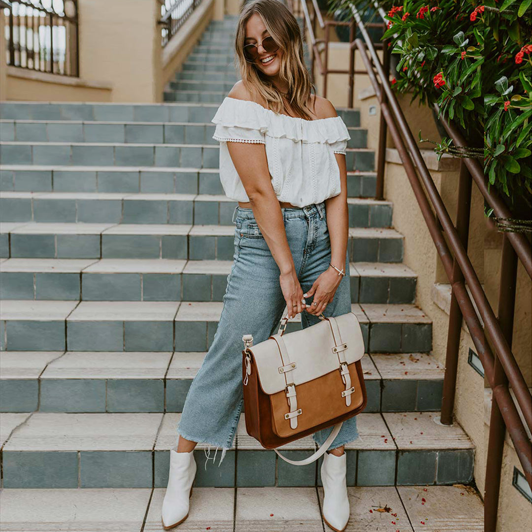 Zainetto Satchel Bicolore Chic – Stilfuld og Alsidig Lædertaske